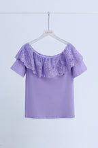 Off-The-Shoulder Top in Purple (2XL size)