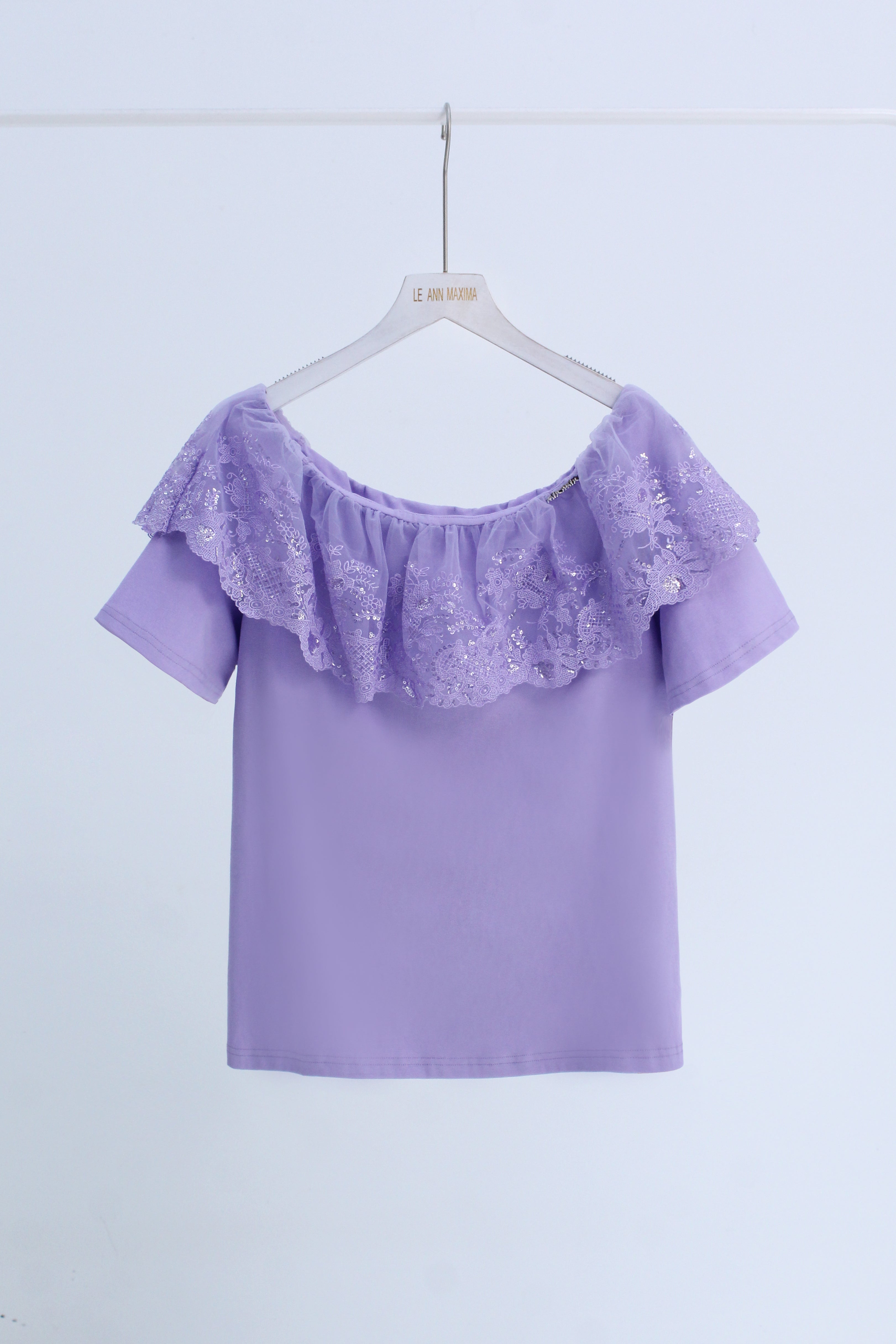 Off-The-Shoulder Top in Purple (2XL size)