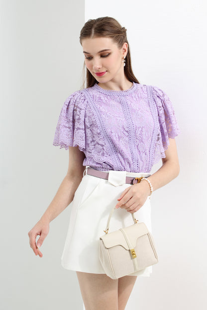 Anahita Flare Sleeves Blouse in Lace