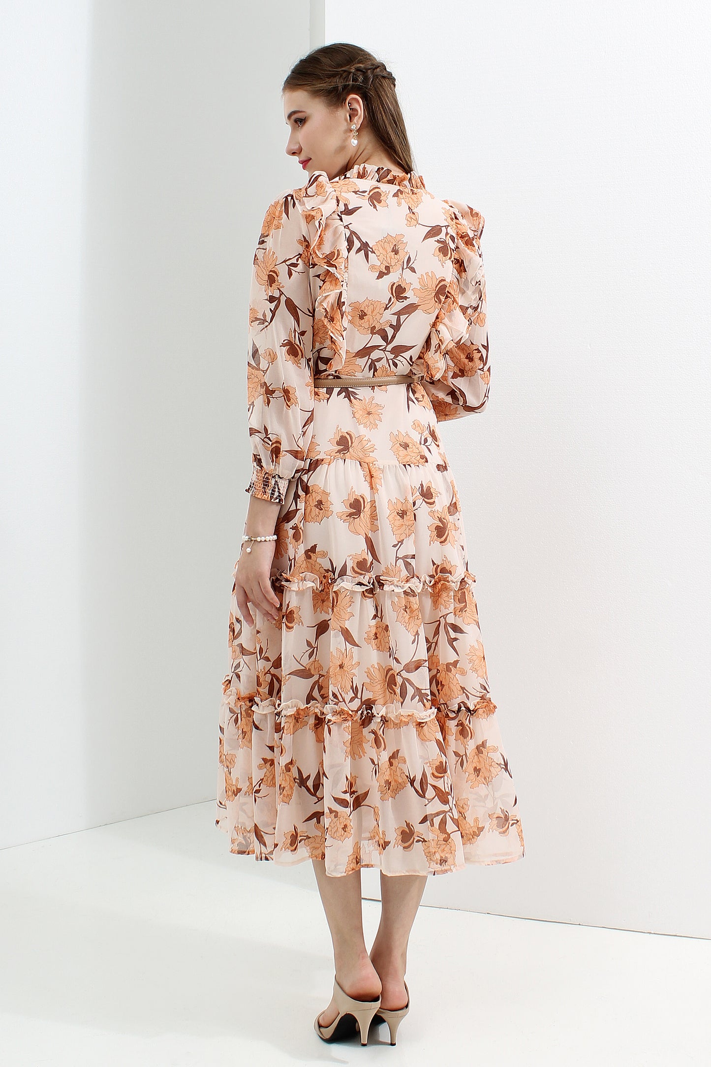 Atlanteia Floral Chiffon Dress