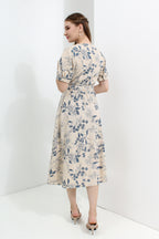Floral Belted Button Down Midi Dress