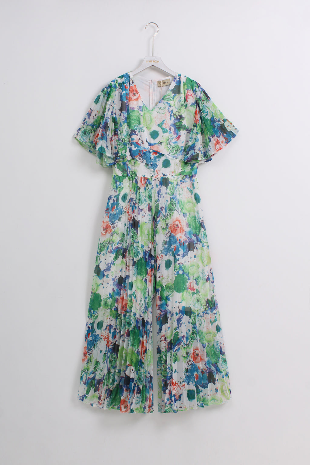Green Floral Jumpsuit (Free size)