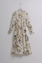 Yellow Floral Midi Dress (L size)