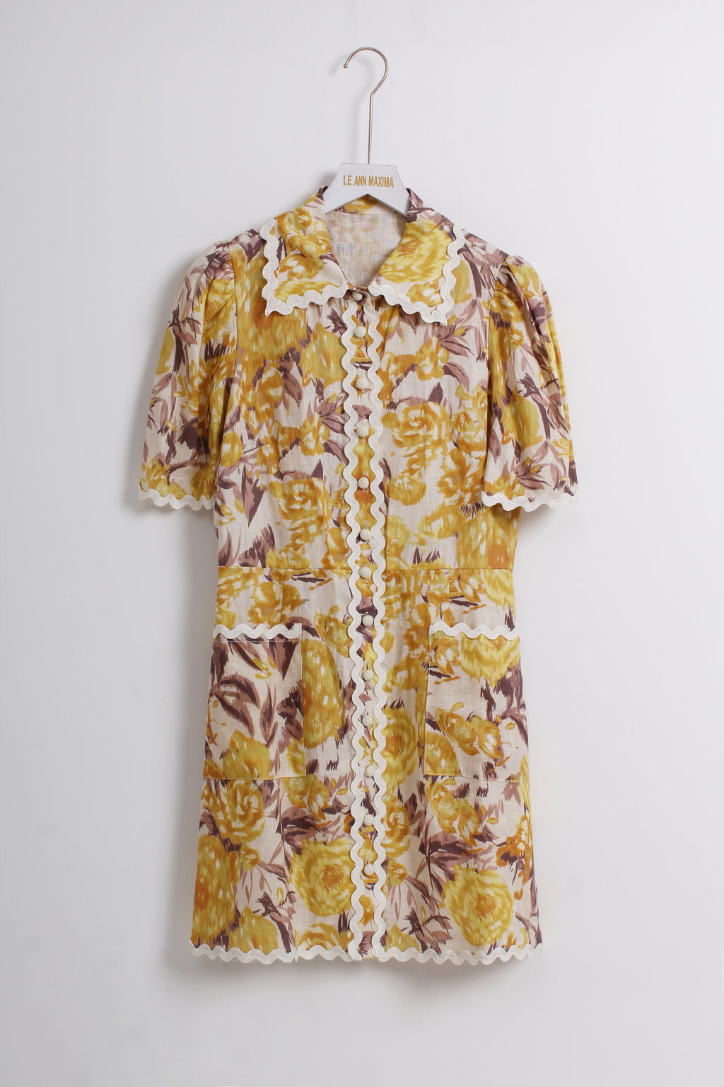 Peter Pan Collar Mini Dress (L Size)
