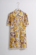 Peter Pan Collar Mini Dress (L Size)