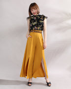 Front Slit Wide Leg Pants