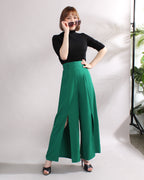 Front Slit Wide Leg Pants