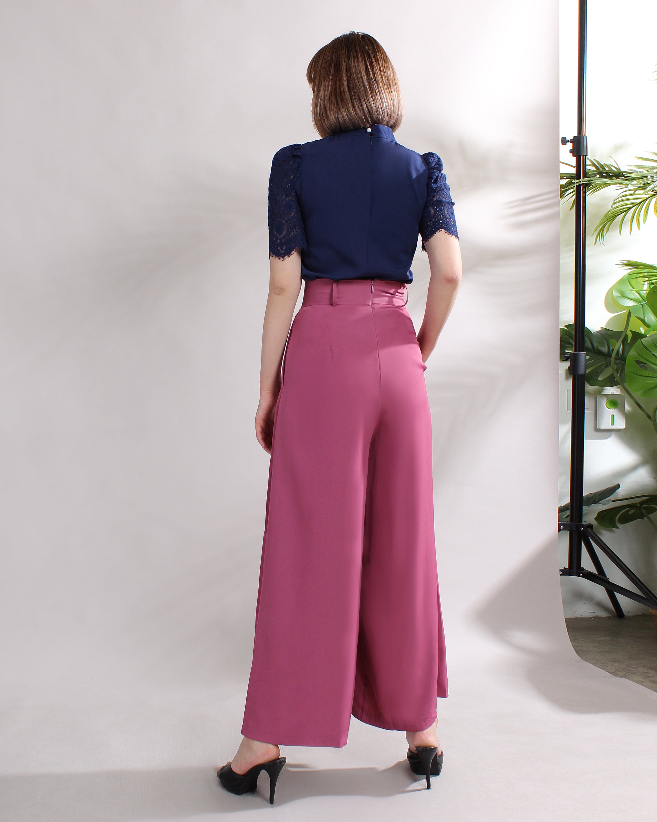 Front Slit Wide Leg Pants