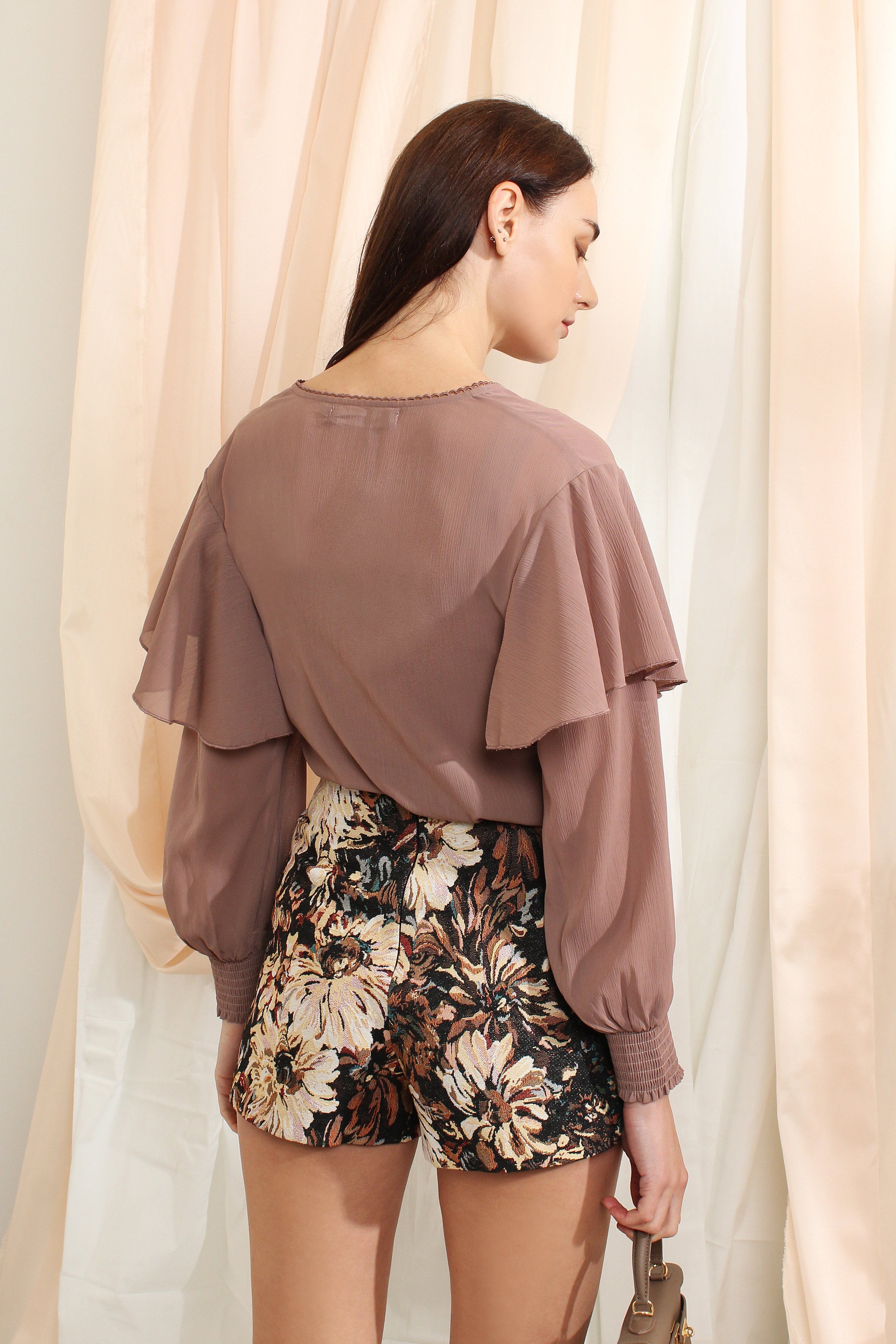 Ruffled Sleeve Blouse