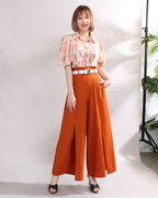 Front Slit Wide Leg Pants