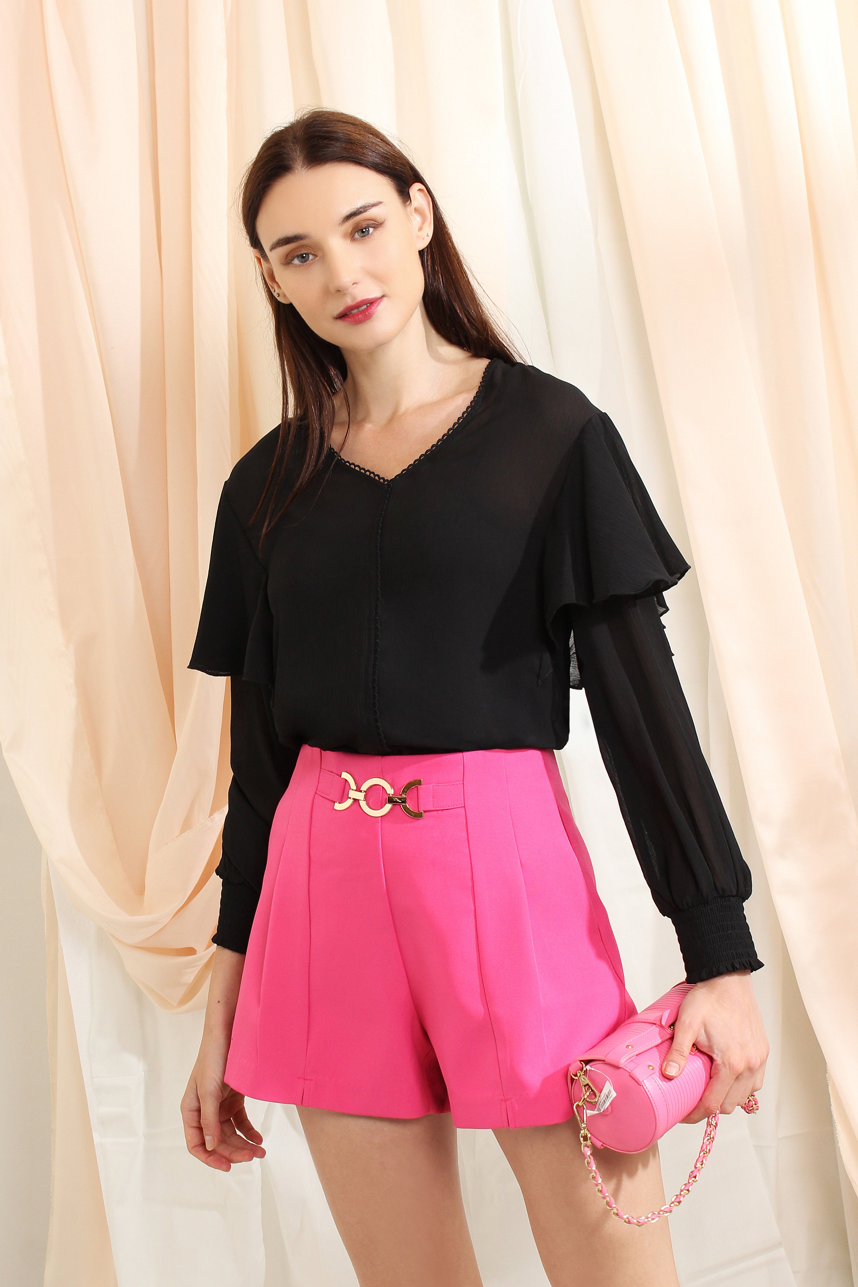 Ruffled Sleeve Blouse