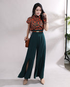 Front Slit Wide Leg Pants