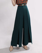 Front Slit Wide Leg Pants