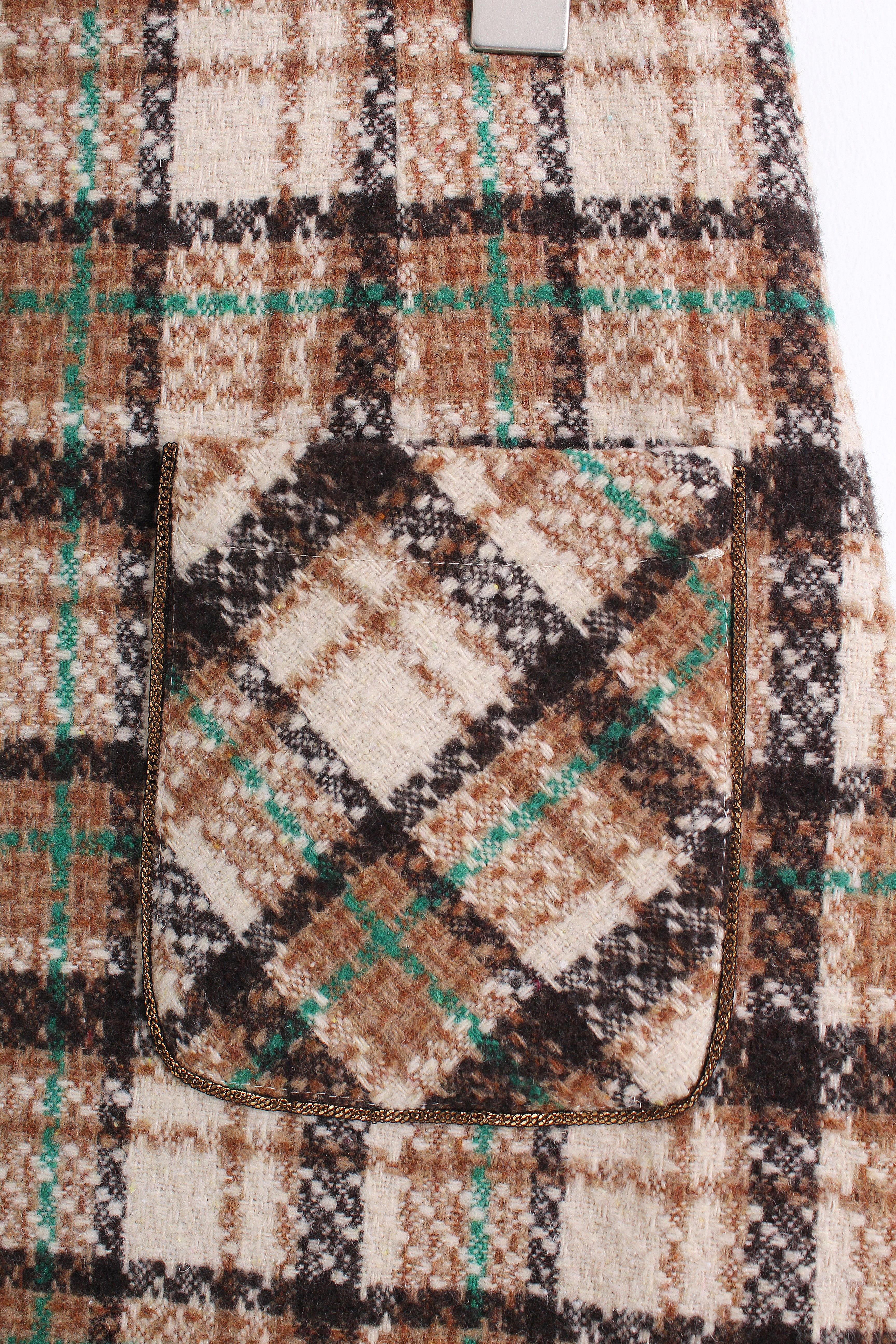 Tweed Checkered Mini Skirt (M size)