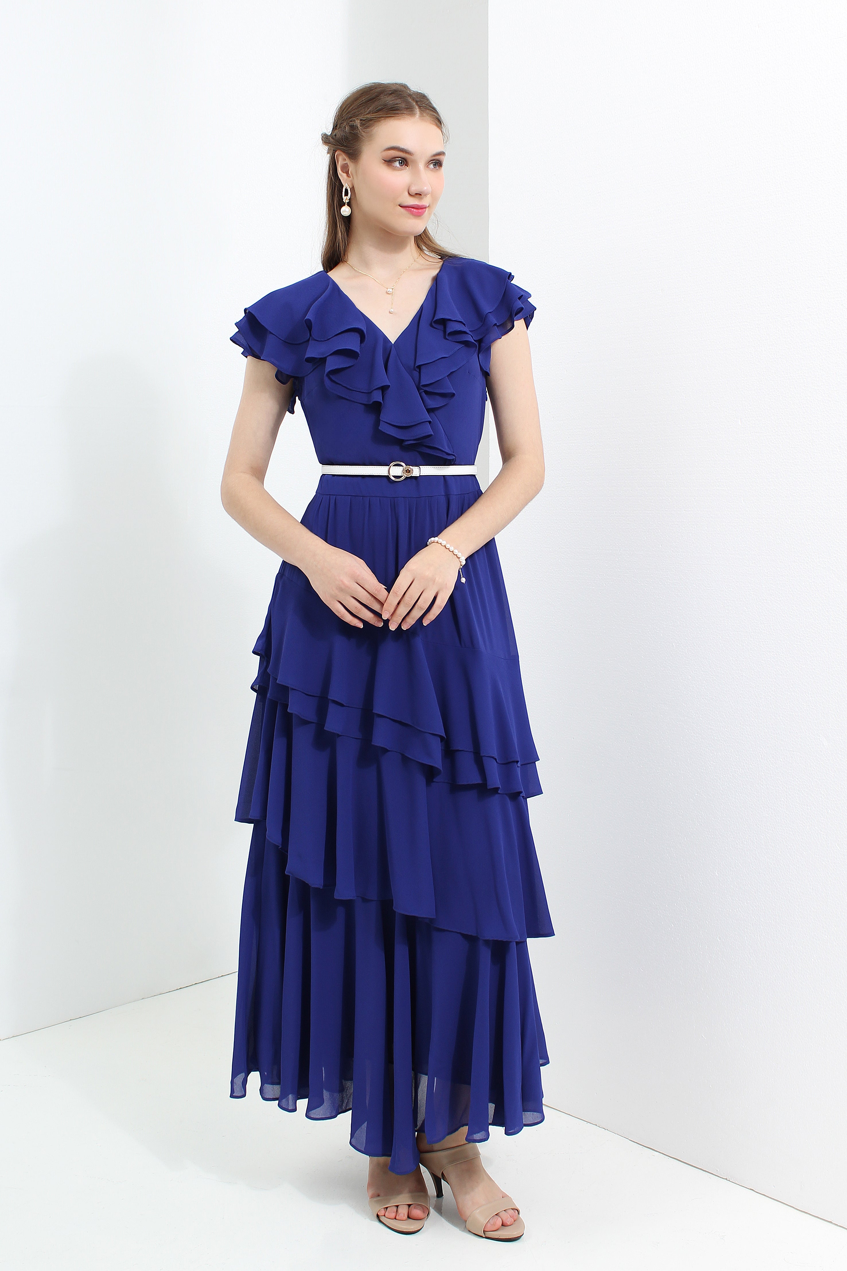 blaire ruffle maxi dress Lady Blair Ruffle Maxi Dress Le Ann Maxima