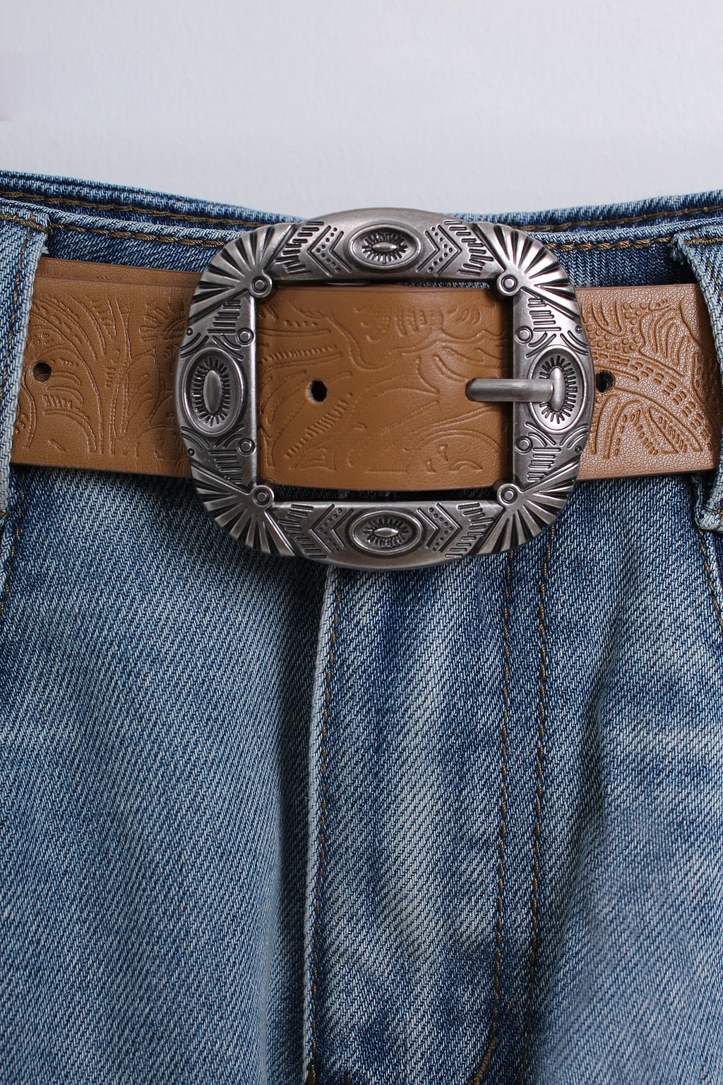 Denim Skirt with Belt