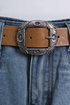 Denim Skirt with Belt