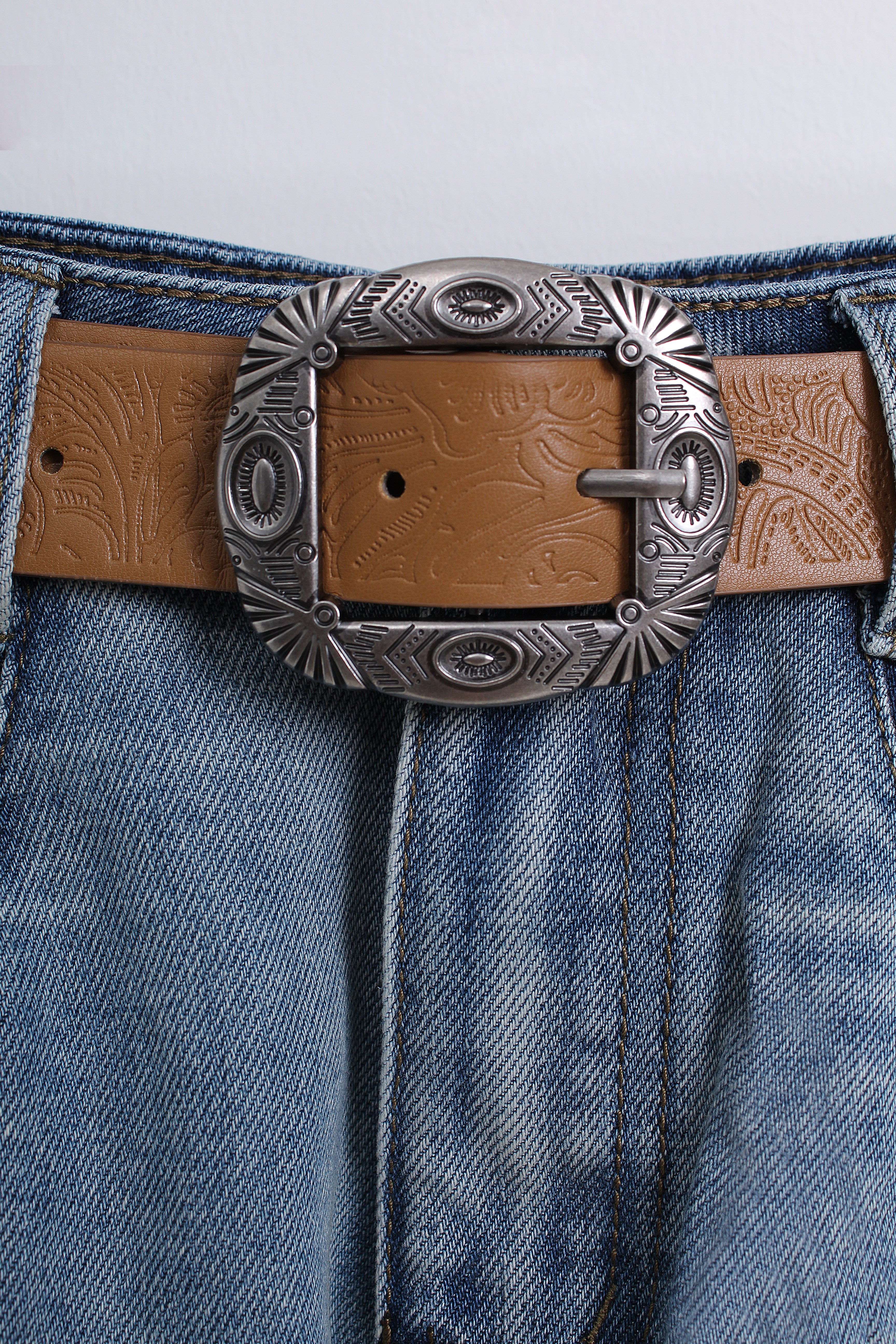 Denim Skirt with Belt
