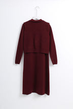 Knit Dress in Maroon