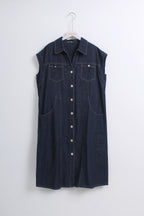 Denim Buttoned Dress (Size L)
