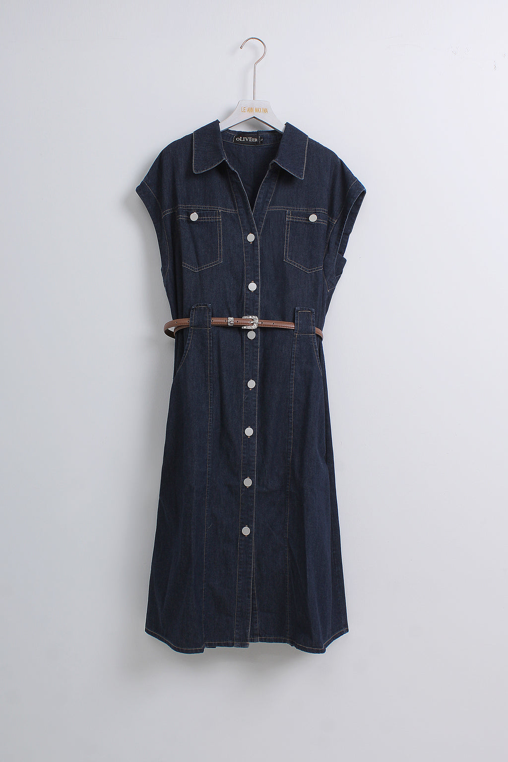 Denim Buttoned Dress (Size L)