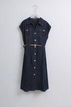 Denim Buttoned Dress (Size L)