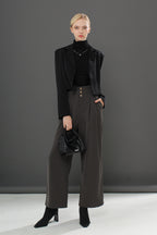Relaxed Straight Leg Button Pants