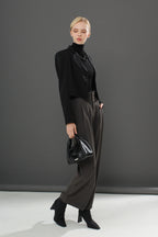 Relaxed Straight Leg Button Pants