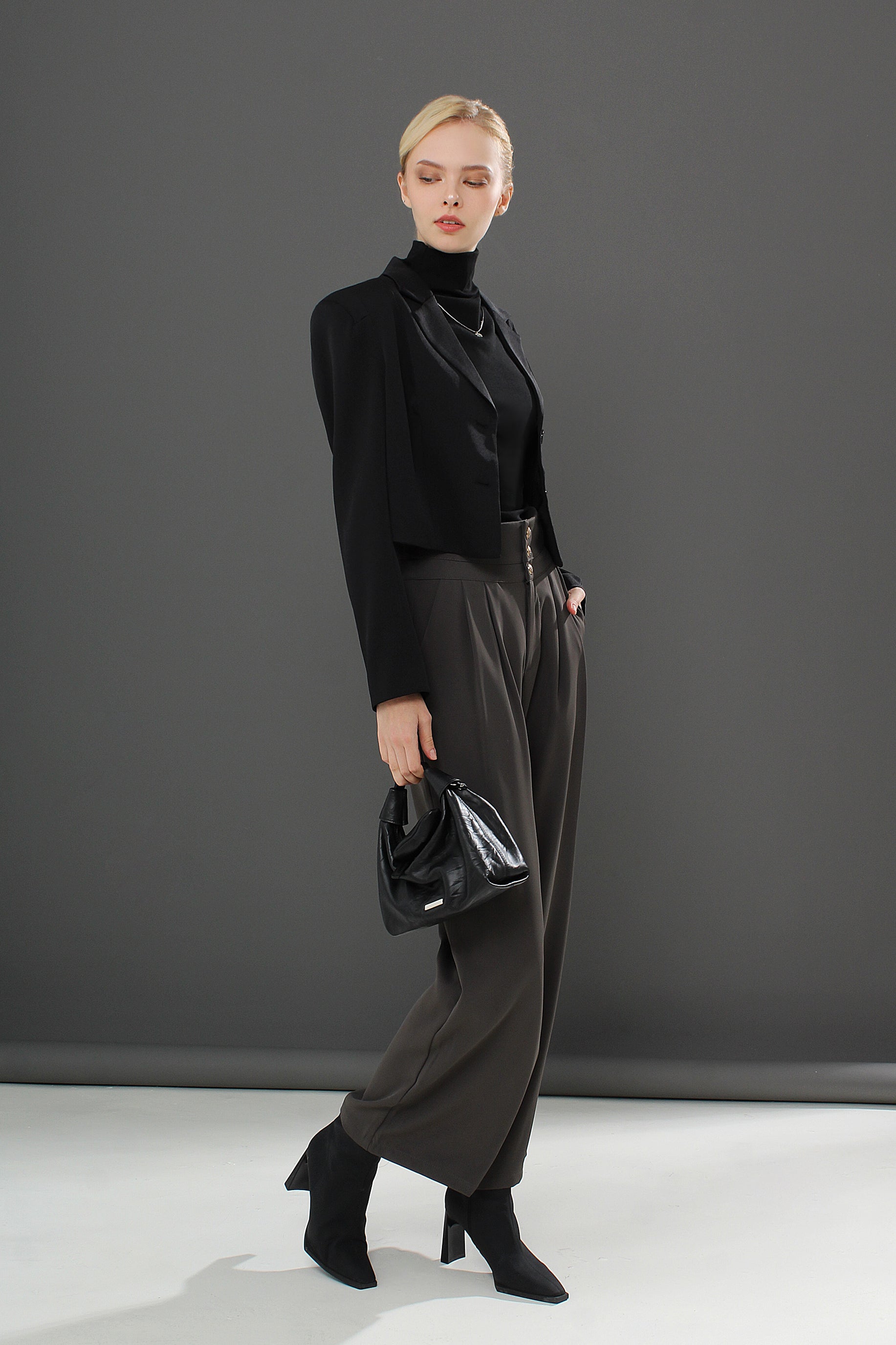 Relaxed Straight Leg Button Pants