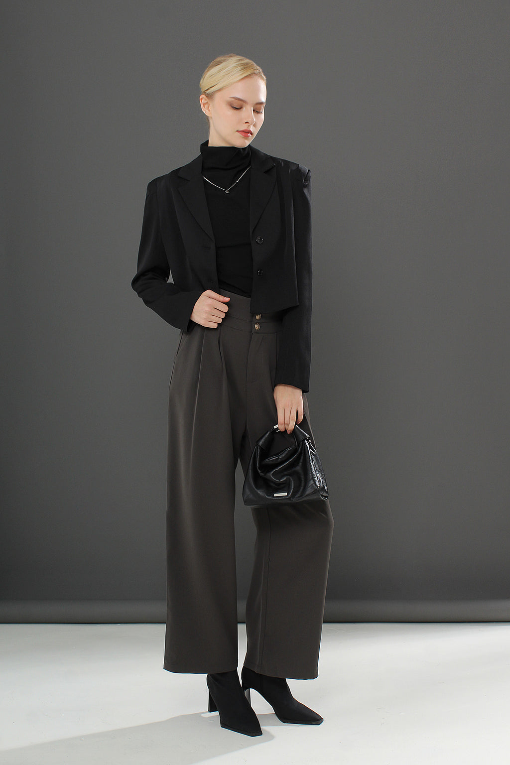 Relaxed Straight Leg Button Pants