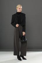 Relaxed Straight Leg Button Pants