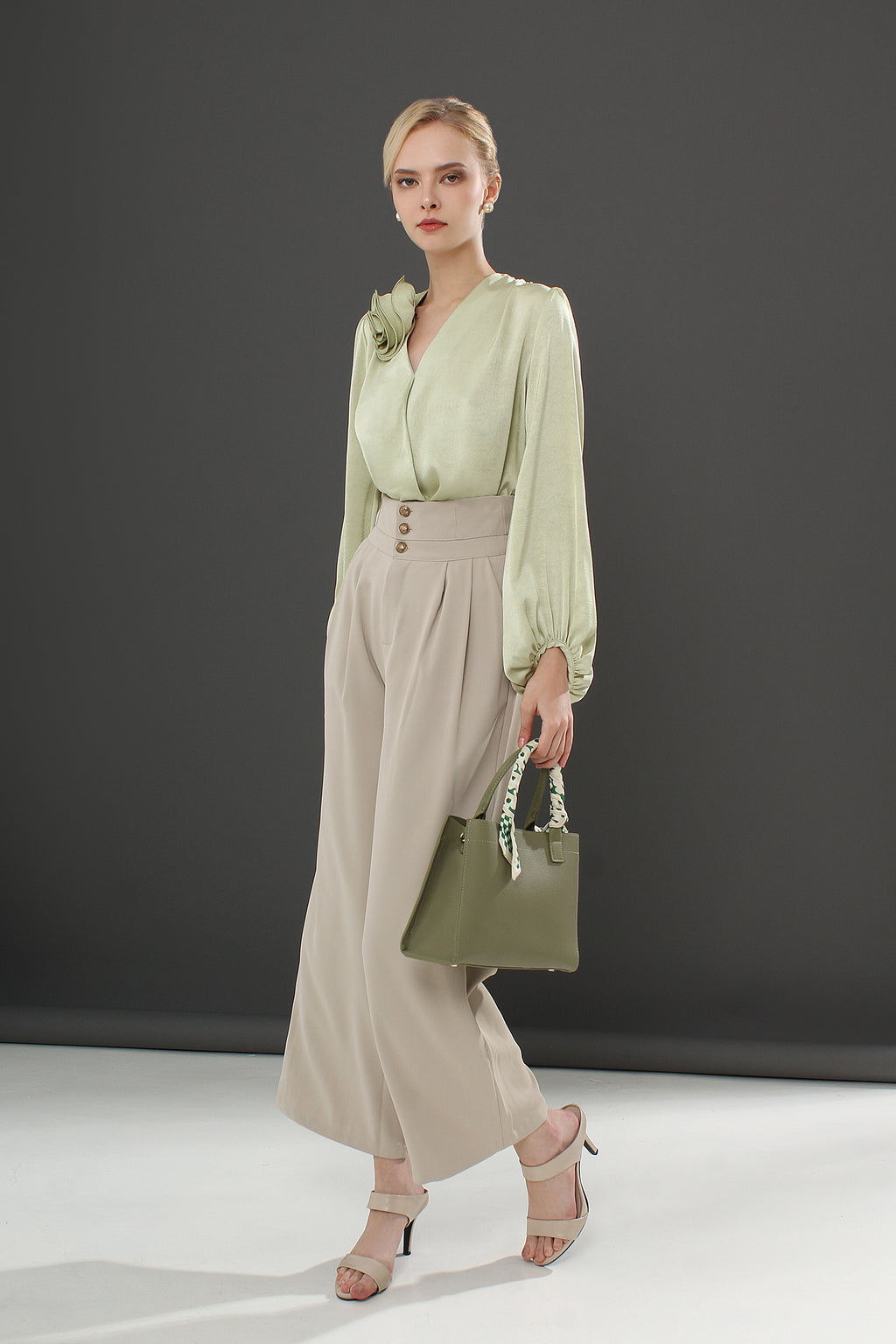 Relaxed Straight Leg Button Pants