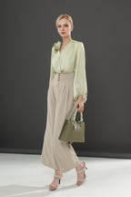 Relaxed Straight Leg Button Pants