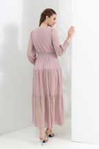 Serena Metallic Flare Maxi Dress