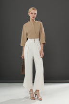 Relaxed Straight Leg Button Pants