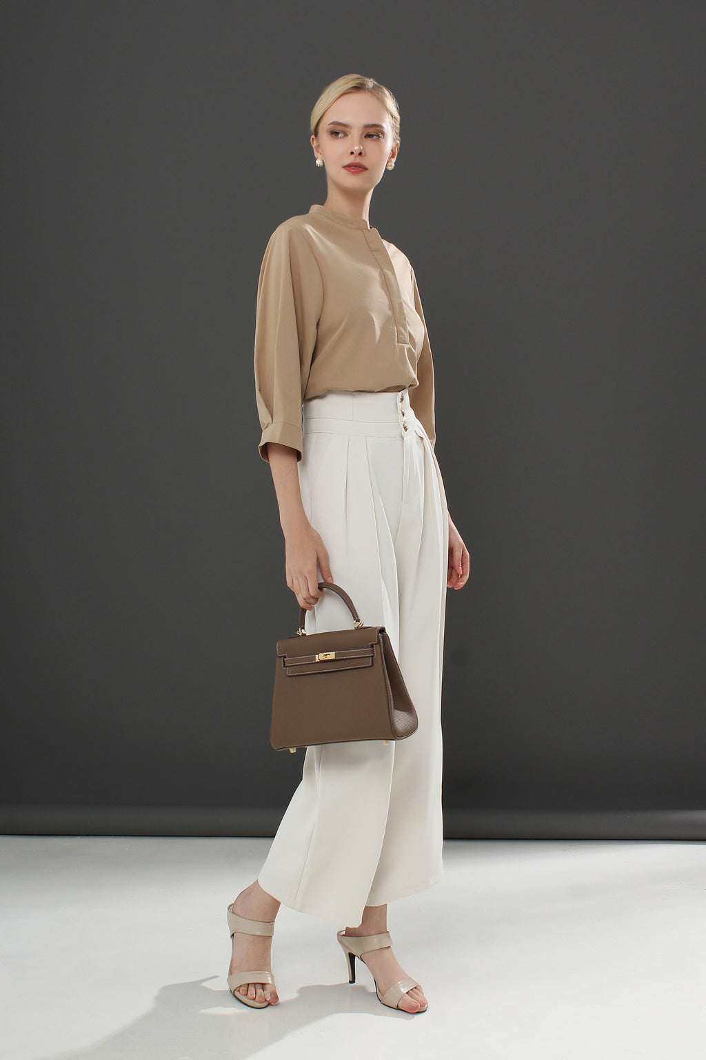 Relaxed Straight Leg Button Pants