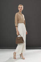 Relaxed Straight Leg Button Pants