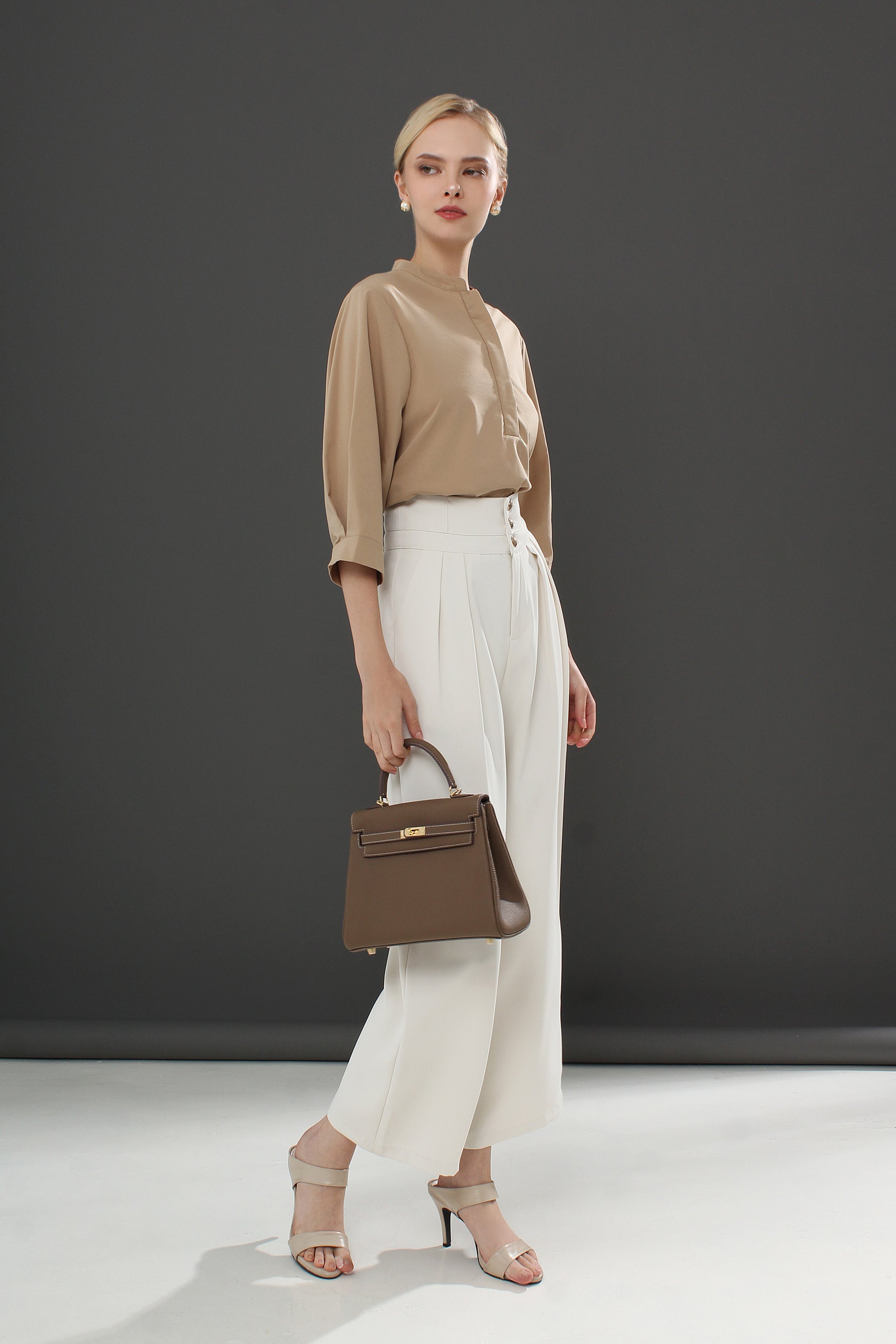 Relaxed Straight Leg Button Pants