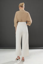 Relaxed Straight Leg Button Pants