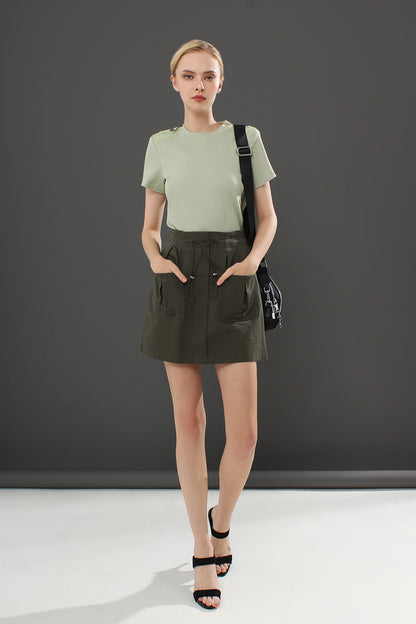 Gwyneth Casual Plain Short Sleeve Knit Top