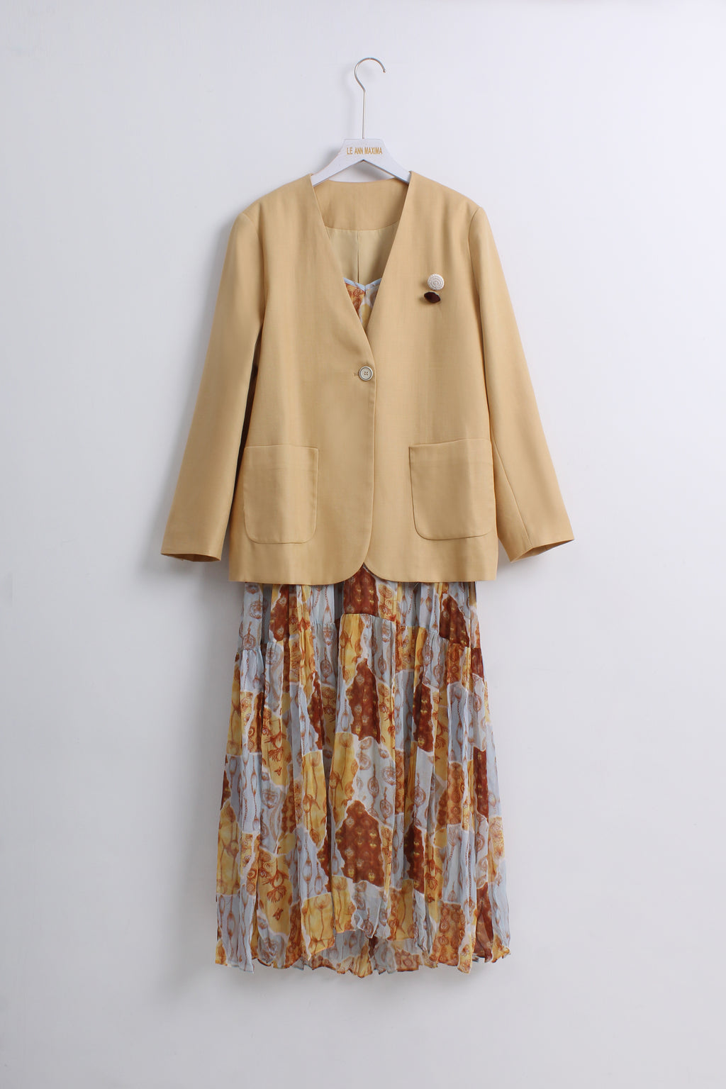2 in 1 Blazer & Dress Set in Yellow (L size)