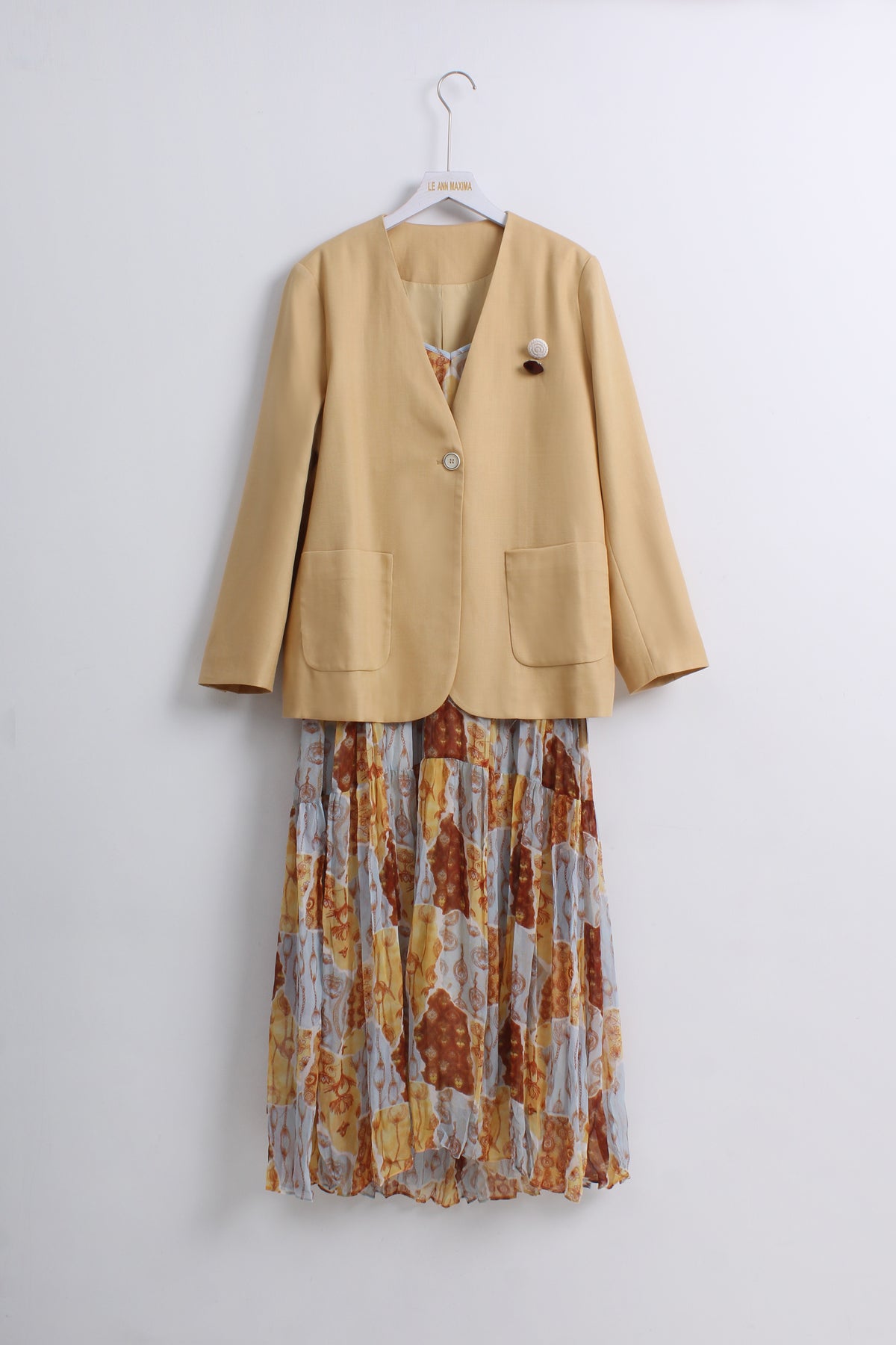 2 in 1 Blazer & Dress Set in Yellow (L size)