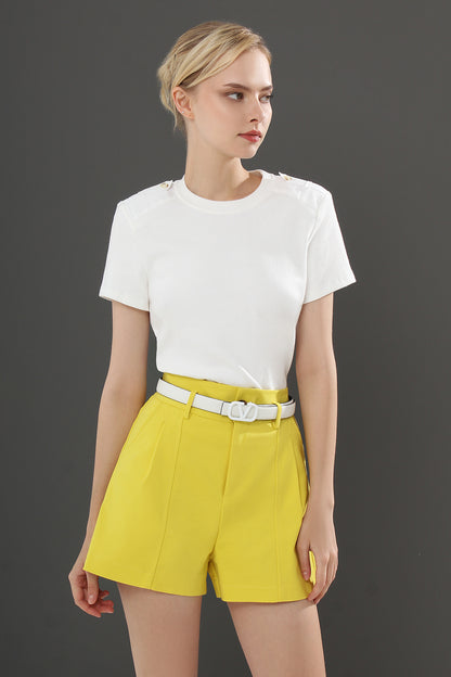 Gwyneth Casual Plain Short Sleeve Knit Top