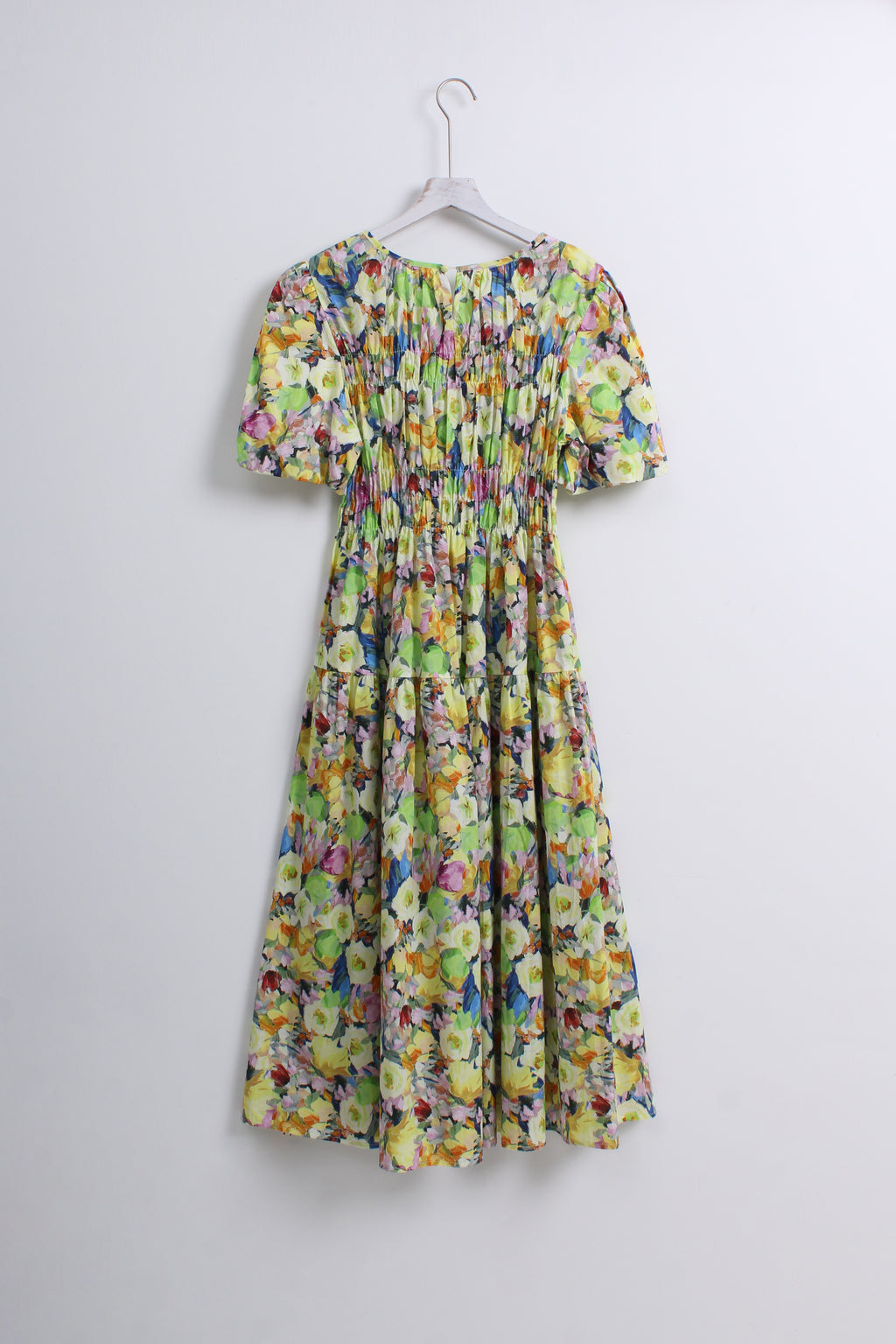 Floral Dress in Green & Blue (Free size)