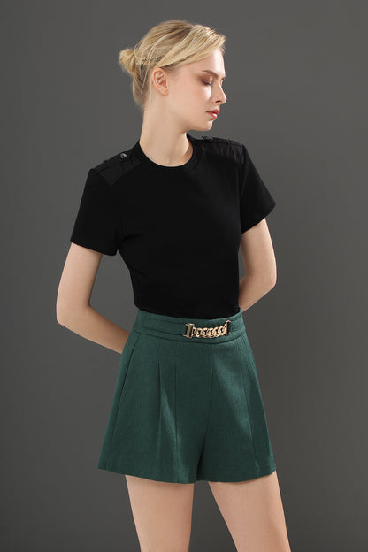 Gwyneth Casual Plain Short Sleeve Knit Top