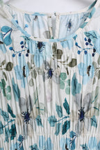 Floral Dress in Green & Blue (Free size)