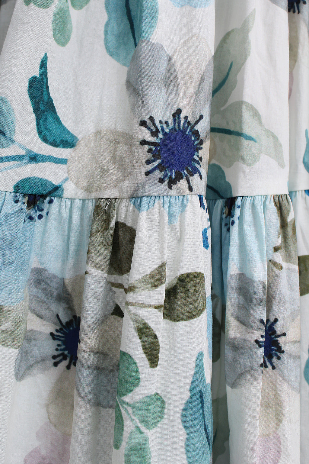 Floral Dress in Green & Blue (Free size)