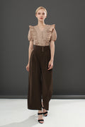 Relaxed Straight Leg Button Pants