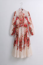 Dreamscape Floral Dress with Belt (L size)