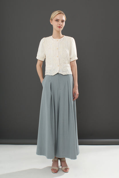 Pleated Wide-Leg Pants